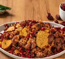 Spicy Chicken with Pig Intestines