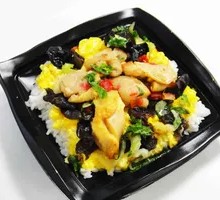 Wood Ear Mushroom and Egg Rice Bowl