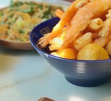 Pear-Encrusted Almond Shrimp