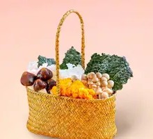 四色山珍菌菇篮