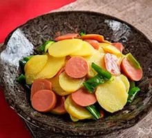 Potato Slice Ham Rice Bowl