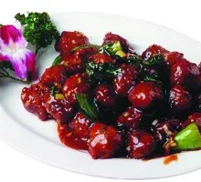 Crispy Fried Tofu Balls in Brown Sauce