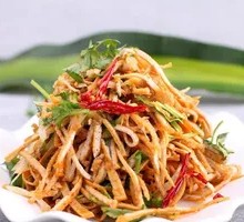 Fried bread with tofu strips