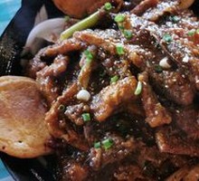 Corn Cake Stewed with Mixed Seafood