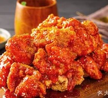 Spicy Dry Noodles with Korean Fried Chicken