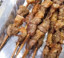 Very fresh lamb skewers