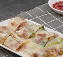 Egg and BBQ Pork Rice Noodle Roll