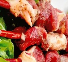Grilled Fresh Meat on Red Willow Branch