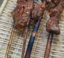 Grilled Fresh Meat on Red Willow Branch