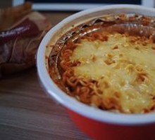 Cheese Ramen with Rice Cake