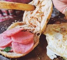 Pan-fried flatbread with egg