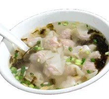 Chicken and Pork Dumplings in Broth