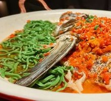 Steamed Fish Head with Spicy Pickled Chili