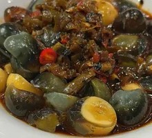 Spicy Pepper and Tofu Skin with Century Egg