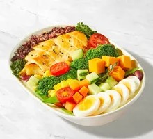 Pan-Seared Chicken Breast with Seasonal Vegetables and Brown Rice