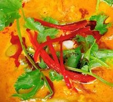 Thai Yellow Curry Sea Bass with Shrimp Rice