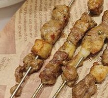 Skewered Lamb on Steel Rod