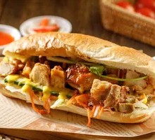 Vietnamese Grilled Chicken Baguette Sandwich