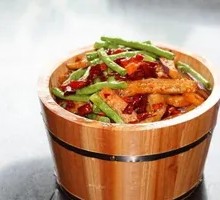 Eggplant and Green Bean Bucket Rice
