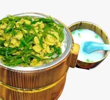 Bell Pepper and Egg Wooden Bucket Rice