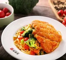 Chicken Cutlet Curry Pasta
