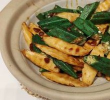 Stir-fried Okra and Yam with Soy Bean Paste