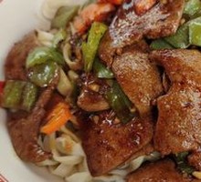 Pickled Chili Pork Liver Noodles