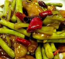 Stir-fried long beans with eggplant