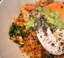 Smoked Salmon Kimchi Fried Rice with Egg