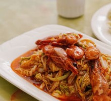 Braised Napa Cabbage with Large Shrimp