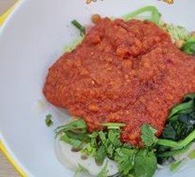 Mashed Potatoes with Spicy Sauce