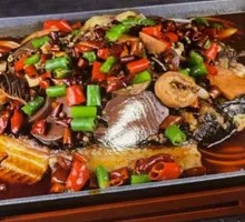 Spicy Blood Duck with Grilled Fish