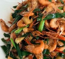 Leek and Small River Shrimp