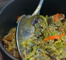 Stir-Fried Eggplant with Chili and Century Egg