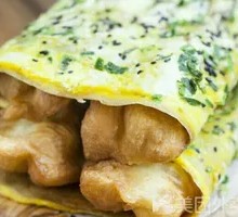 Oil-fried dough stick with pancake