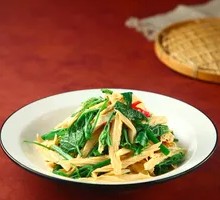Loofah Tips with Tofu Skin Salad