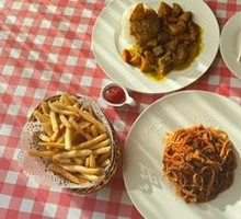 Crispy Chicken Burger with Fries and Salad