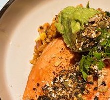 Smoked Salmon with Spicy Kimchi Fried Rice