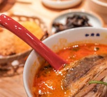 Tomato Herb Soup with Angus Beef Noodles