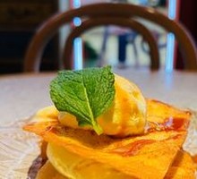 Corn Cake with Herb Ice Cream