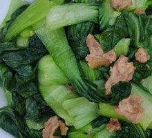 Fried Pork Crumbs with Baby Bok Choy