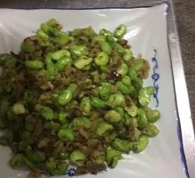 Fava Bean Stir-Fry with Preserved Mustard Greens