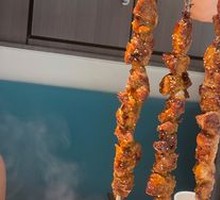 Grilled Pork with Large Skewers