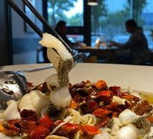 Sichuan-style boiled snakehead fish with bamboo shoots