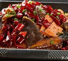 Spicy Blood Duck with Grilled Fish
