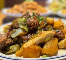 Pork Ribs with Green Beans and Cornbread Dumplings