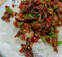 Pickled Pepper Pork Intestine Rice Bowl