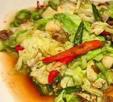 Fried Pork Crumbs with Bok Choy