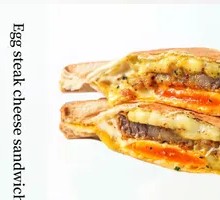 Soft-Boiled Egg Beef Cheese Pocket Sandwich