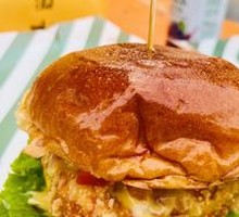 Flowing Yolk Fried Chicken Burger
